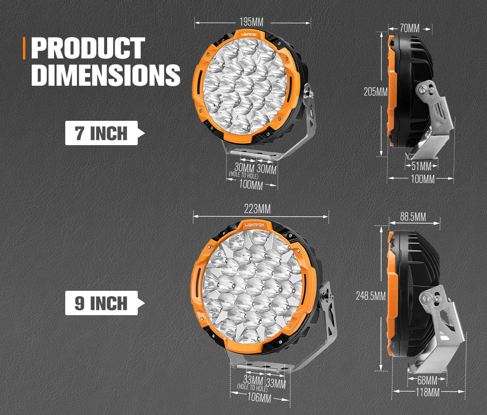 Lightfox 7inch+9inch Osram LED Driving Lights