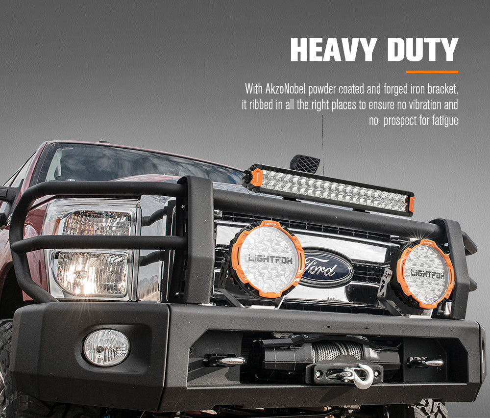 Lightfox Osram 9" LED Driving Lights + 20" Dual Row LED Light Bar w/ Wiring Kit